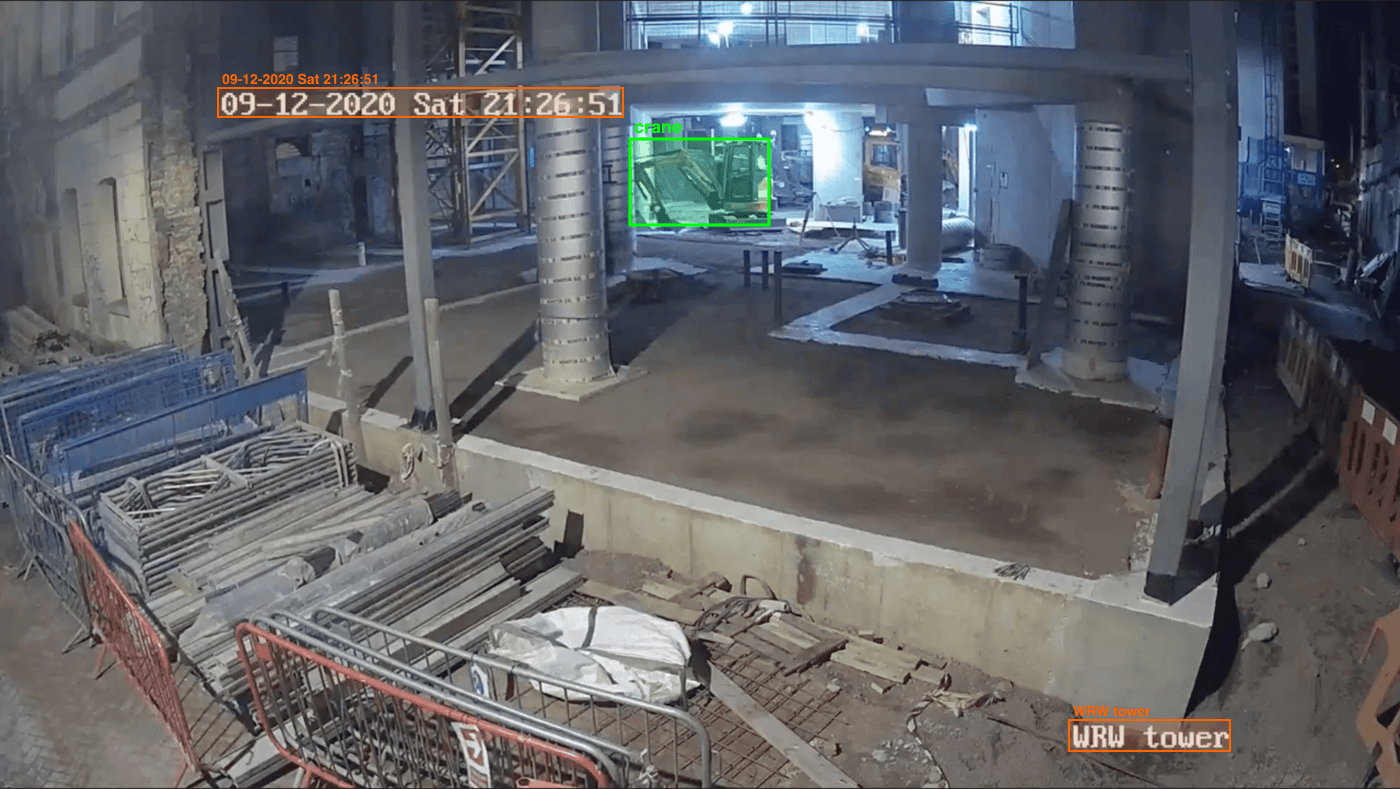 Construction site bounding boxes mapped